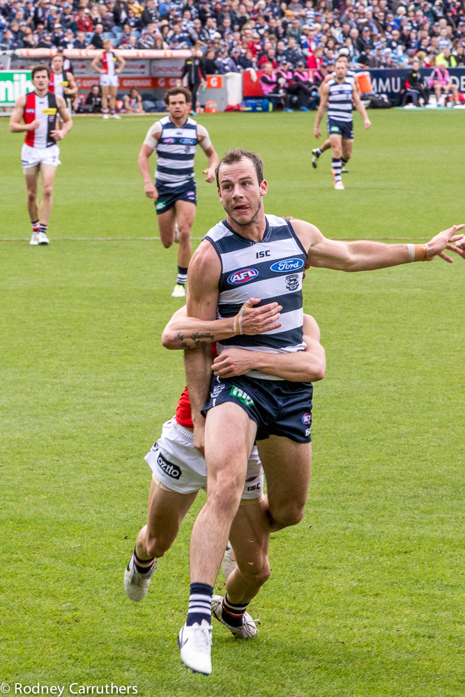 15th June 2014 - Geelong v St Kilda - Josh Walker you need to swap sides with your tongue on the follow through!
