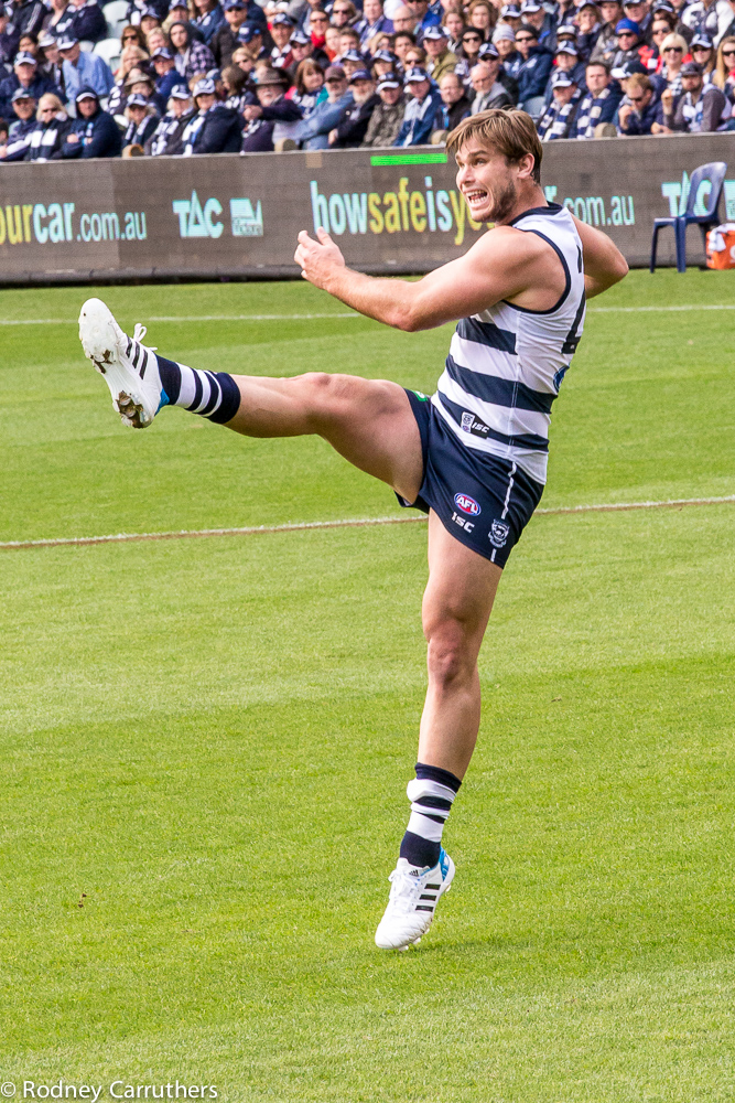 15th June 2014 - Geelong v St Kilda - and sends it on its way.