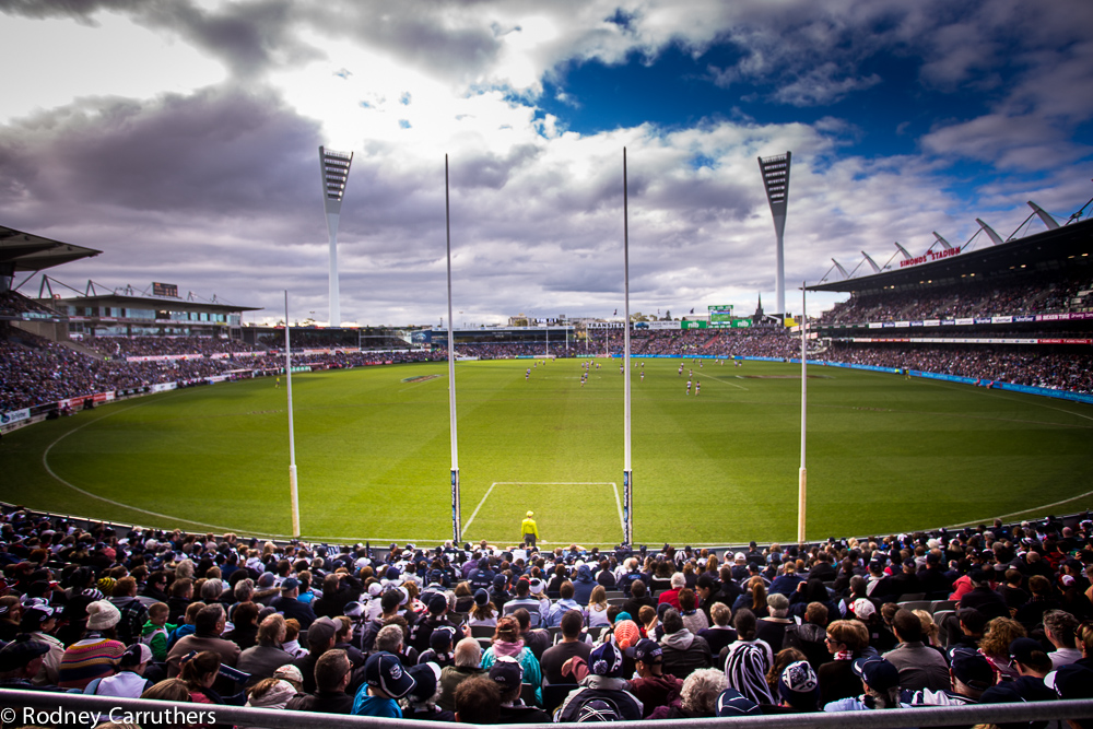 15th June 2014 - Geelong v St Kilda - Just before half time.- View from the new stand.
