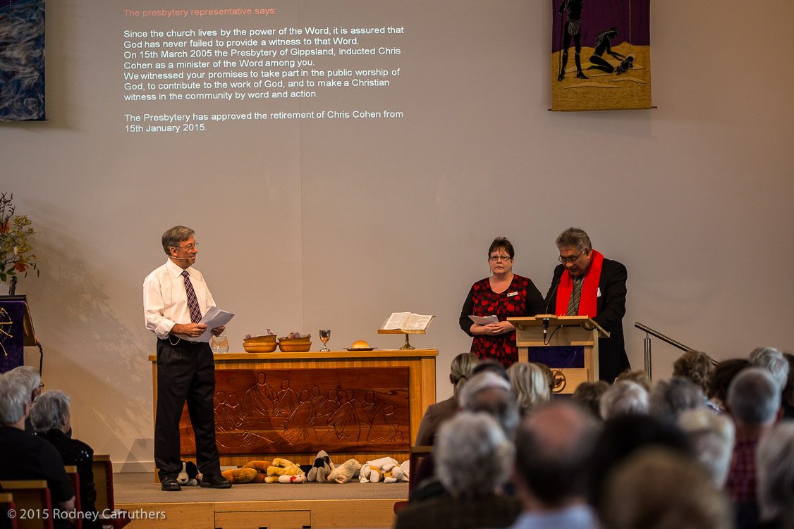 11th January 2015 - Chris and Barbara Cohen's last service at Warragul