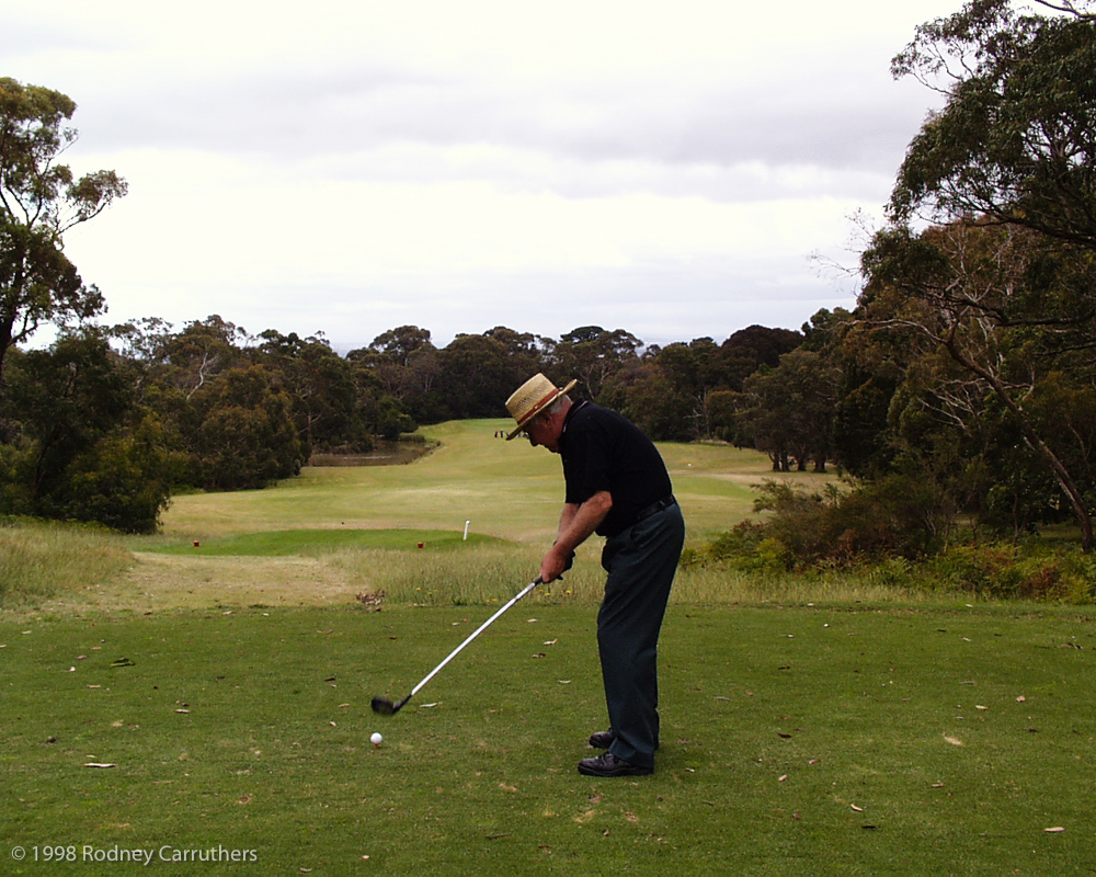 15th August 1998 - Len on the tee - Golf Day at the Frankston Golf Club (Millionaires Club)