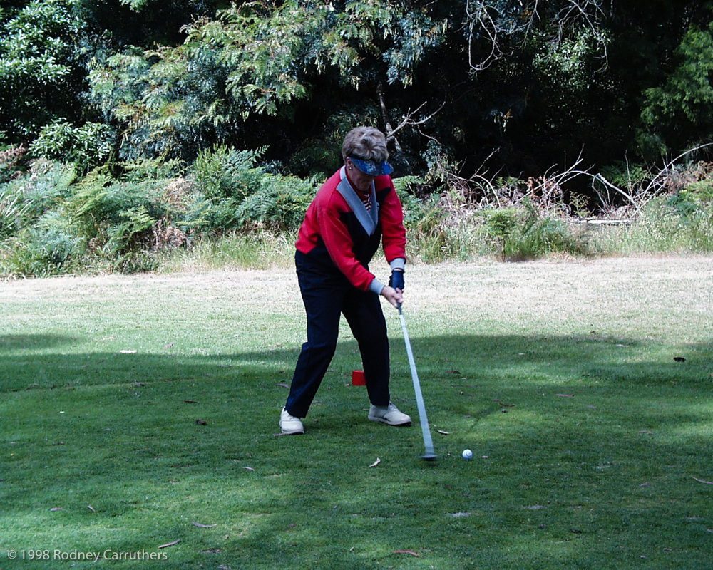 15th August 1998 - Lois slams it down the centre -Golf Day at the Frankston Golf Club (Millionaires Club)