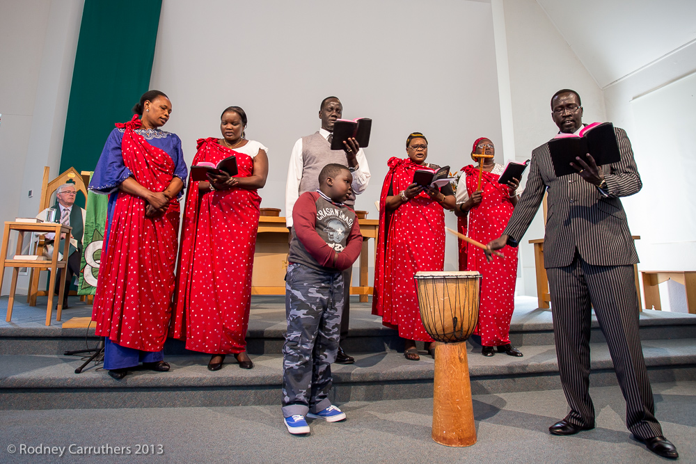 17th November 2013 - Nathaniel Atem- Nathaniel Atem- Nathaniel Atem- Nathaniel Atem with the Sudanese Choir- Nathaniel Atem is from Sudan. He came to this country, learnt to speak English and will soon graduate as a Minister in the Uniting Church. Today he gave the sermon. He came with the Sudanese Choir!